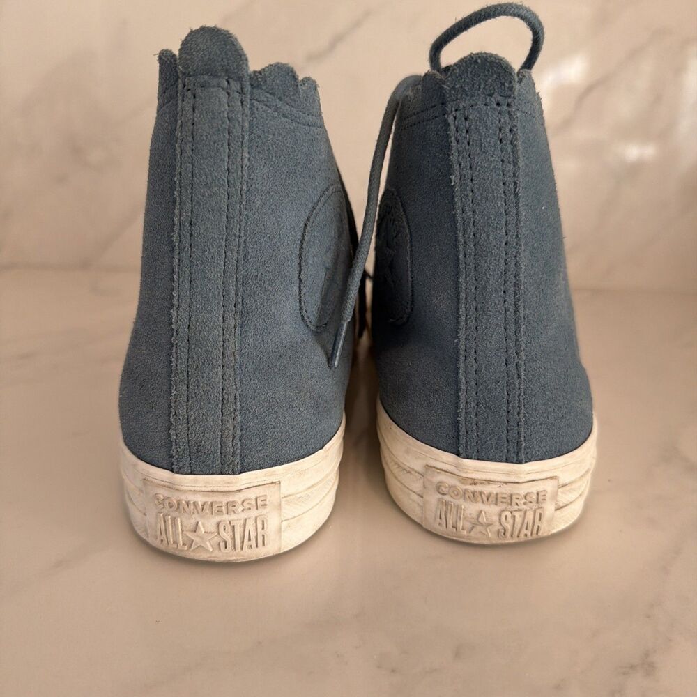 Rare Converse Chuck Taylor All Star Hi Frilly Thrills Blue Suede 7 Coquette - Picture 5 of 8